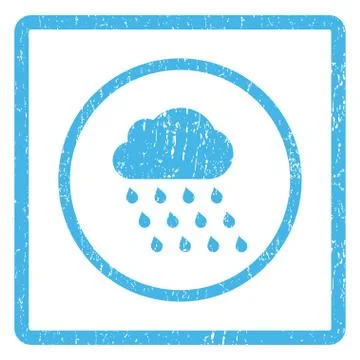 Rain Cloud Icon Rubber Stamp Illustrazione stock