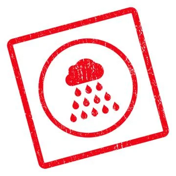 Rain Cloud Icon Rubber Stamp Stock Illustration