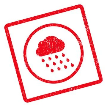 Rain Cloud Icon Rubber Stamp Stock Illustration