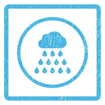 Rain Cloud Icon Rubber Stamp Stock Illustration