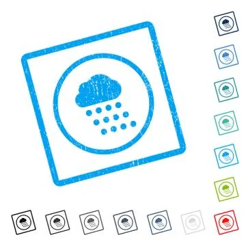 Rain Cloud Icon Rubber Watermark Stock Illustration