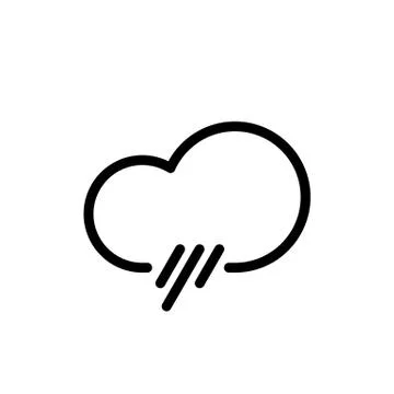 Rain cloud icon for simple flat style weather ui design Illustrazione stock