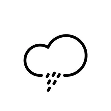 Rain cloud icon for simple flat style weather ui design Stock Illustration
