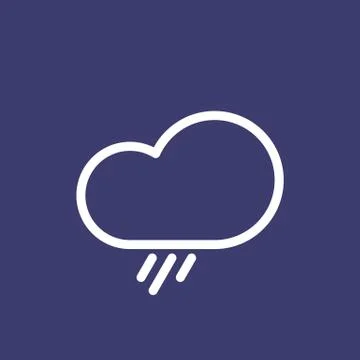 Rain cloud icon for simple flat style weather ui design Stock Illustration