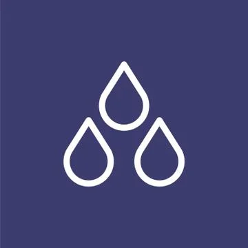 Rain cloud icon for simple flat style weather ui design Stock Illustration