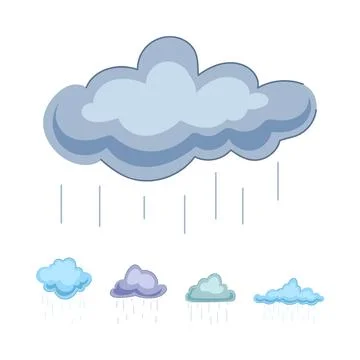 Rain cloud icon with smaller weather elements Illustrazione stock