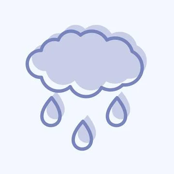Rain Cloud Icon in trendy two tone style isolated on soft blue background Stock Illustration