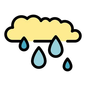 Rain cloud icon vector flat イラスト素材