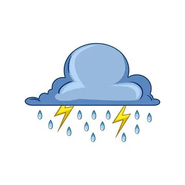 Rain cloud illustrating thunderstorm weather forecast icon Stock Illustration