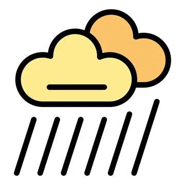 Rain cloud learn icon vector flat 스톡 일러스트