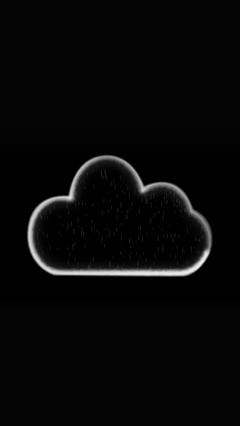 Rain cloud loop seamless motion graphics glowing outline abstract stormy we.. Stock Footage 341611826