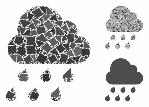 Rain cloud Mosaic Icon of Uneven Elements 스톡 일러스트