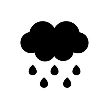 Rain cloud outline icon isolated. Symbol, logo illustration for mobile concept Stock Illustration