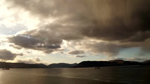 Rain Cloud Passing Down River Video stock 182316809
