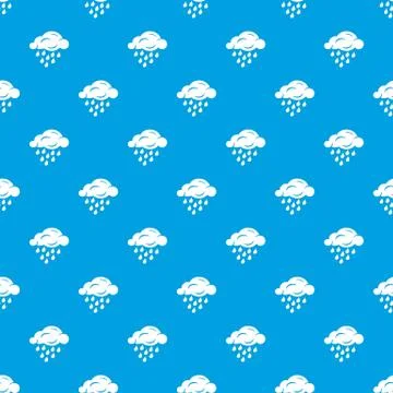 Rain cloud pattern seamless blue Illustrazione stock