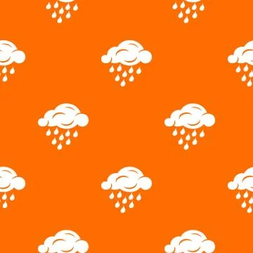 Rain cloud pattern vector orange Stock Illustration