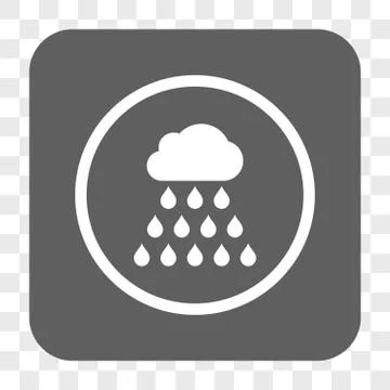 Rain Cloud Rounded Square Button イラスト素材