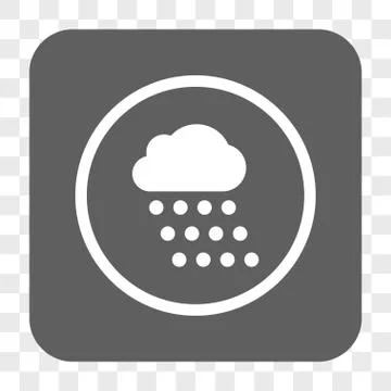 Rain Cloud Rounded Square Button Stockillustratie