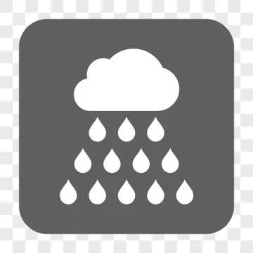 Rain Cloud Rounded Square Button Illustrazione stock