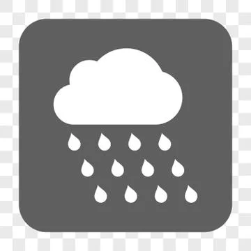 Rain Cloud Rounded Square Button Stockillustratie