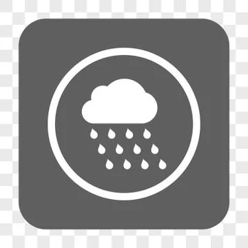 Rain Cloud Rounded Square Button 스톡 일러스트