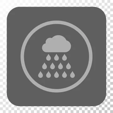 Rain Cloud Rounded Square Button Ilustración de archivo