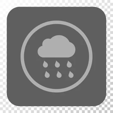 Rain Cloud Rounded Square Button Illustrazione stock