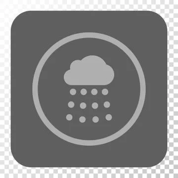 Rain Cloud Rounded Square Button Illustrazione stock