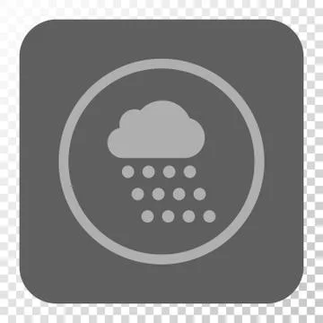 Rain Cloud Rounded Square Button 스톡 일러스트