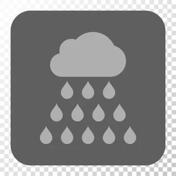 Rain Cloud Rounded Square Button Stock Illustration