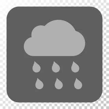 Rain Cloud Rounded Square Button 스톡 일러스트