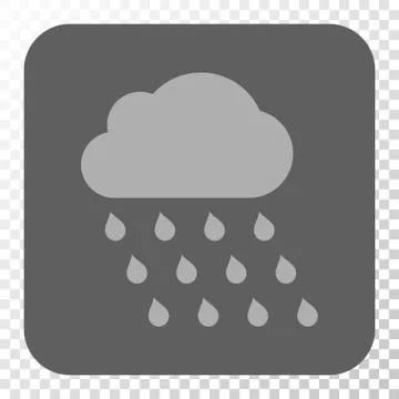 Rain Cloud Rounded Square Button Illustrazione stock