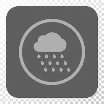 Rain Cloud Rounded Square Button Illustrazione stock