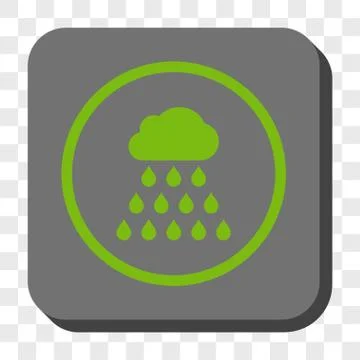Rain Cloud Rounded Square Button 스톡 일러스트