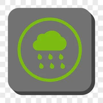 Rain Cloud Rounded Square Button Stock Illustration