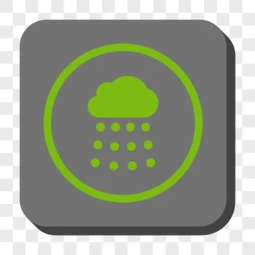 Rain Cloud Rounded Square Button Stock Illustration