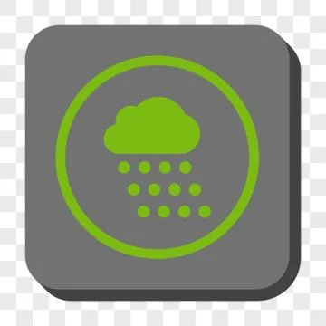Rain Cloud Rounded Square Button 스톡 일러스트