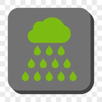 Rain Cloud Rounded Square Button Illustrazione stock