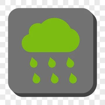 Rain Cloud Rounded Square Button Stockillustratie