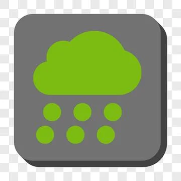 Rain Cloud Rounded Square Button Illustrazione stock
