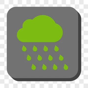 Rain Cloud Rounded Square Button Stock Illustration