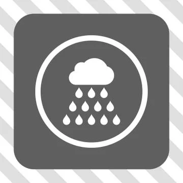 Rain Cloud Rounded Square Button 스톡 일러스트