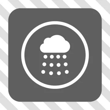 Rain Cloud Rounded Square Button 스톡 일러스트