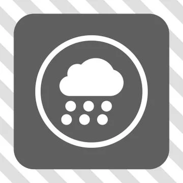 Rain Cloud Rounded Square Button 스톡 일러스트