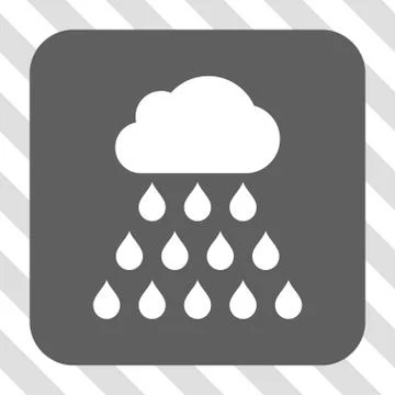 Rain Cloud Rounded Square Button Stockillustratie