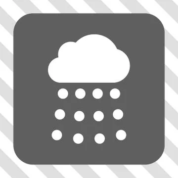 Rain Cloud Rounded Square Button Stock Illustration