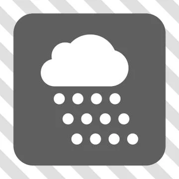 Rain Cloud Rounded Square Button Stock Illustration