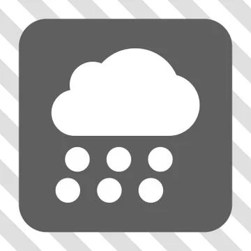 Rain Cloud Rounded Square Button 스톡 일러스트