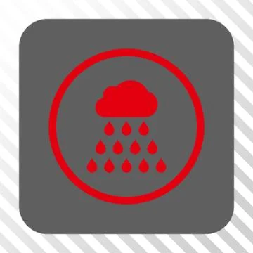 Rain Cloud Rounded Square Button Illustrazione stock