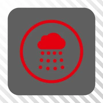 Rain Cloud Rounded Square Button イラスト素材